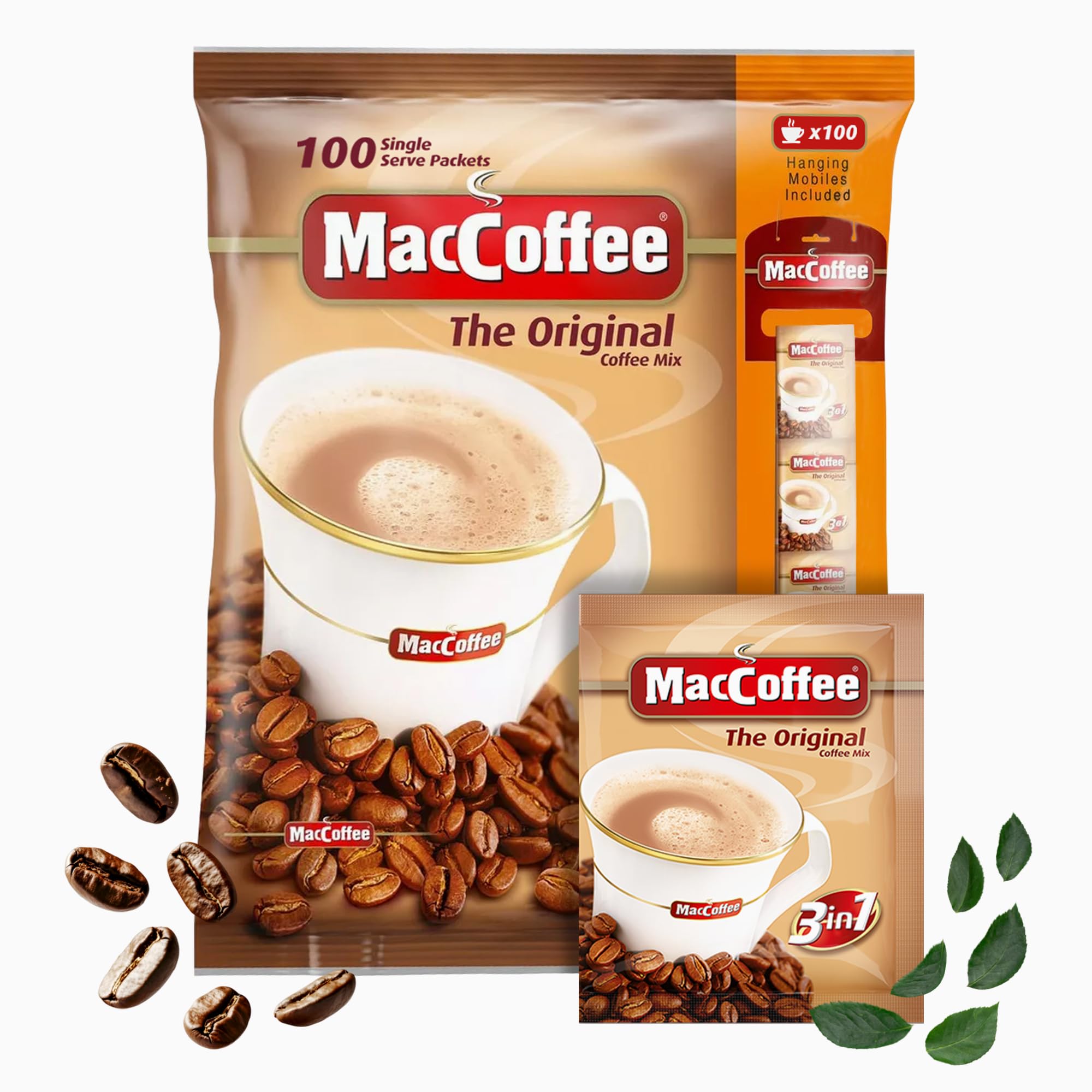 Amazon.com : Maccoffee 3 in 1 Original 100 Pack Instant Coffee